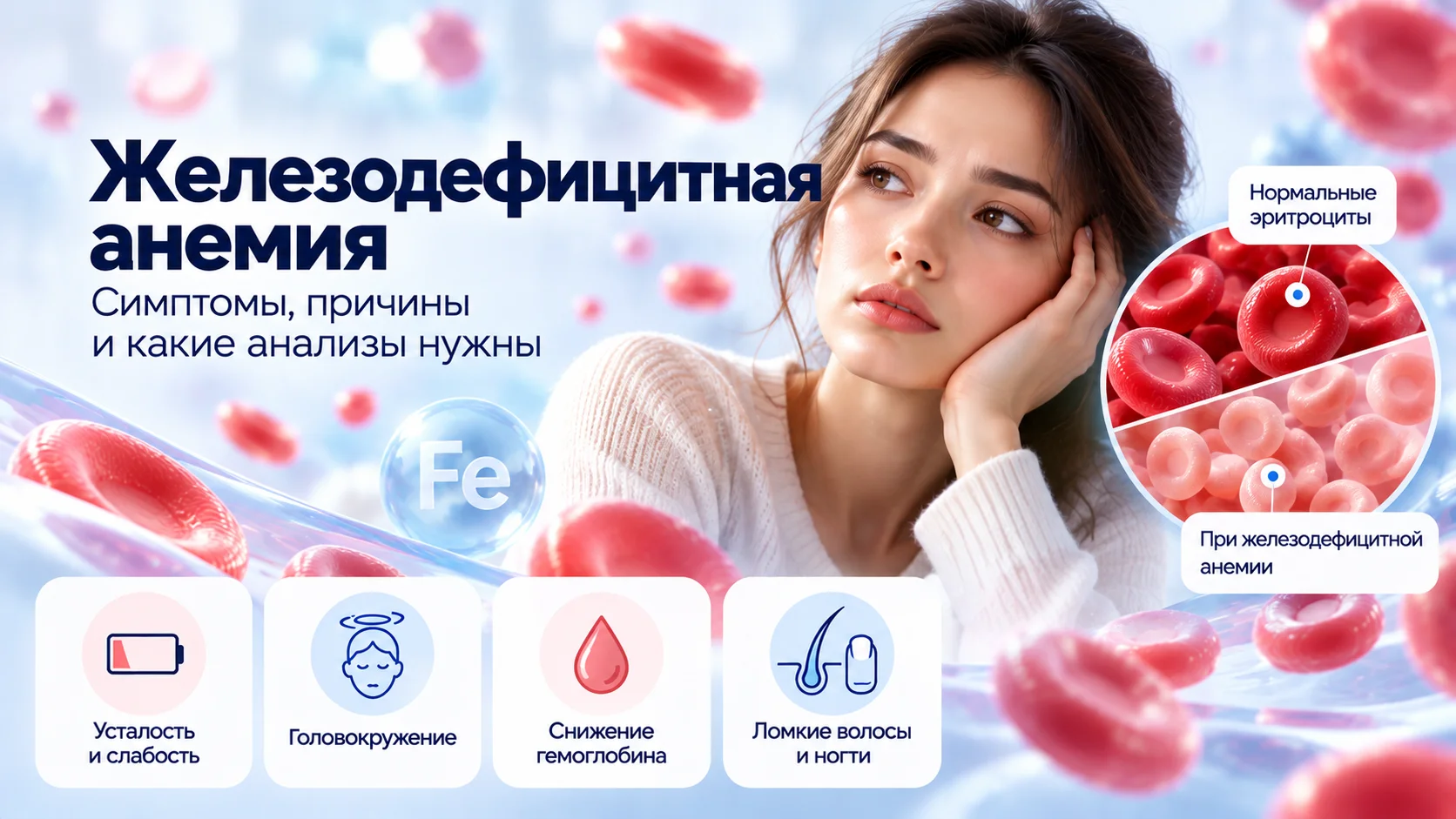 Железодефицитная анемия: симптомы, причины и какие анализы нужны